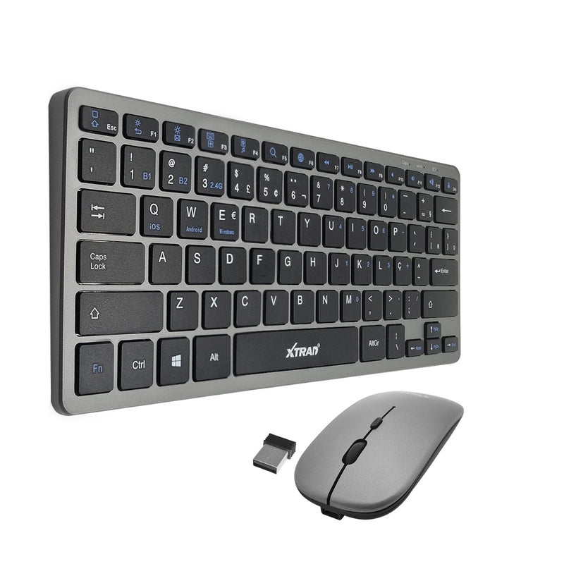 Teclado e Mouse Sem Fio Bluetooth